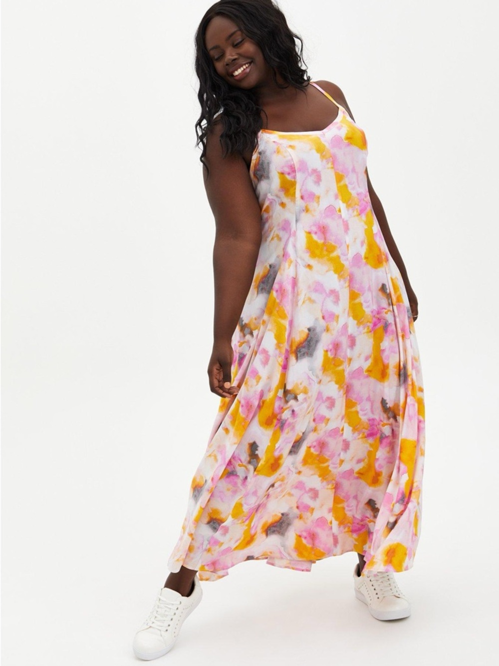 Torrid Watercolor Tie-Dye Maxi Dress - Size 3